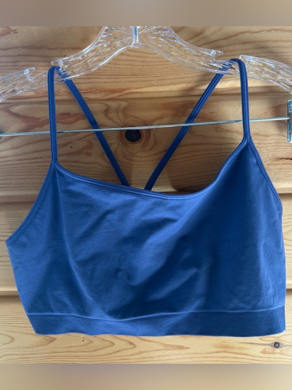 GapBody Navy Seamless Racerback Bralette Large NWOT